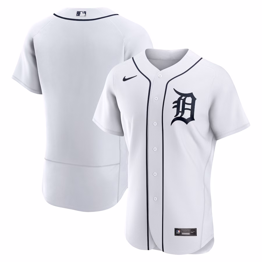 Men's Detroit Tigers Nike White Home Logo Authentic Team Jersey