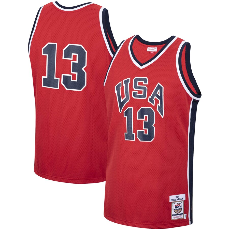 Men's USA Basketball Chris Mullin Mitchell & Ness Red 1984 Authentic Jersey