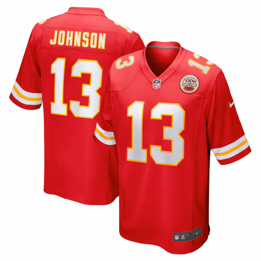 Men's Kansas City Chiefs Nazeeh Johnson Nike Red Game Player Jersey
