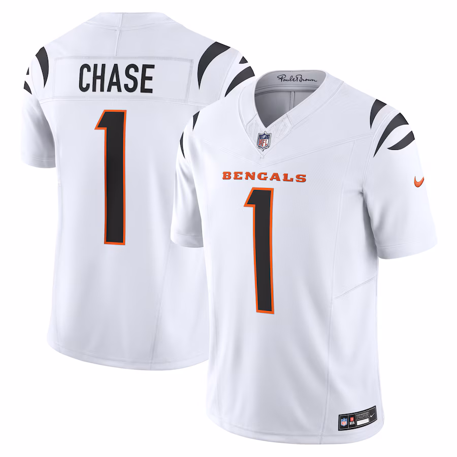 Men's Cincinnati Bengals Ja'Marr Chase Nike White Vapor F.U.S.E. Limited Jersey
