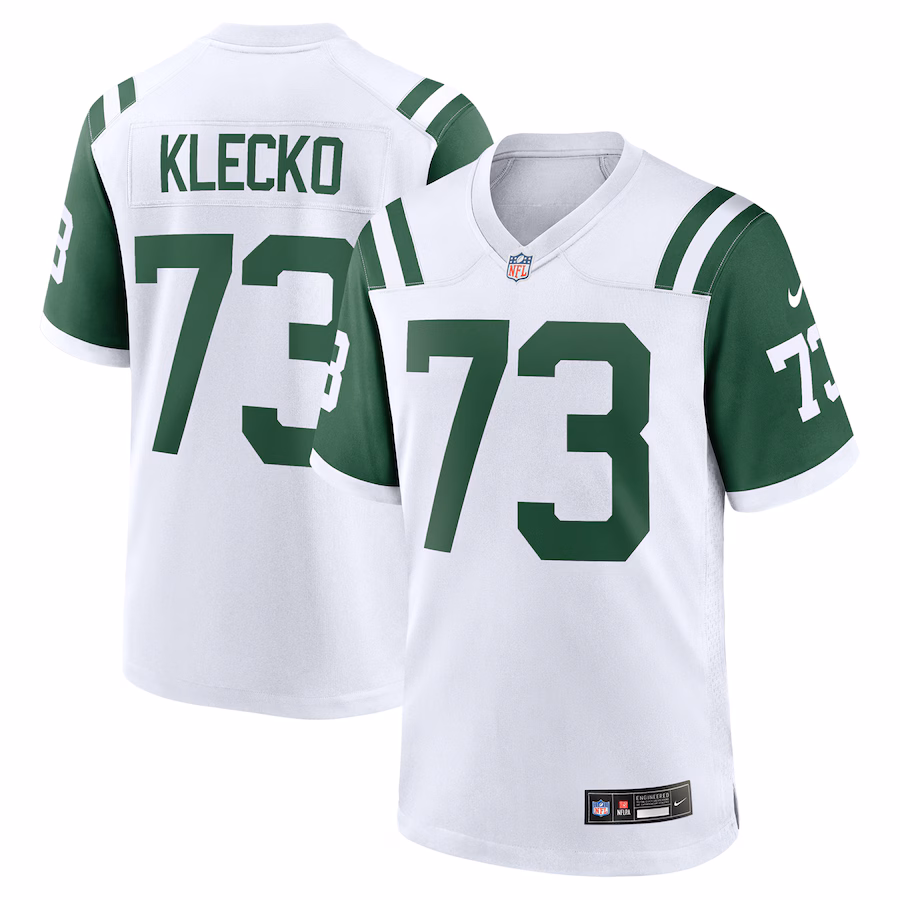 Men's New York Jets Joe Klecko Nike White Classic Alternate Retired Player Game Jersey
