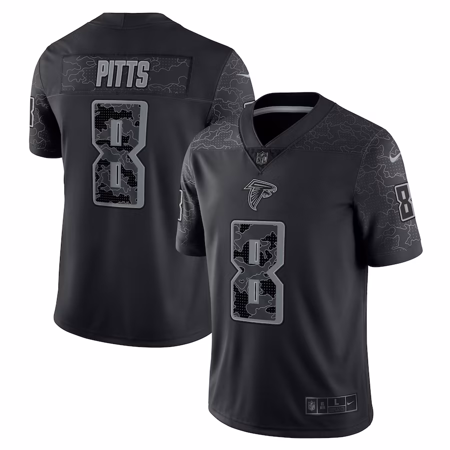 Men's Atlanta Falcons Kyle Pitts Nike Black RFLCTV Limited Jersey