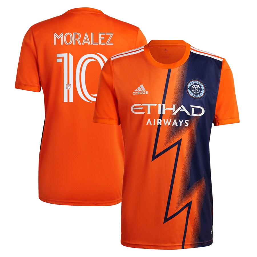 Men's New York City FC Maximiliano Moralez adidas Orange 2022 The Volt Kit Replica Player Jersey