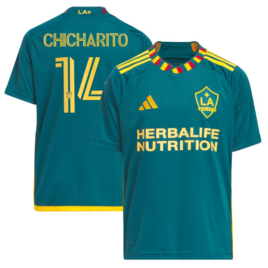 Youth LA Galaxy Chicharito adidas Green 2023 LA Kit Replica Player Jersey