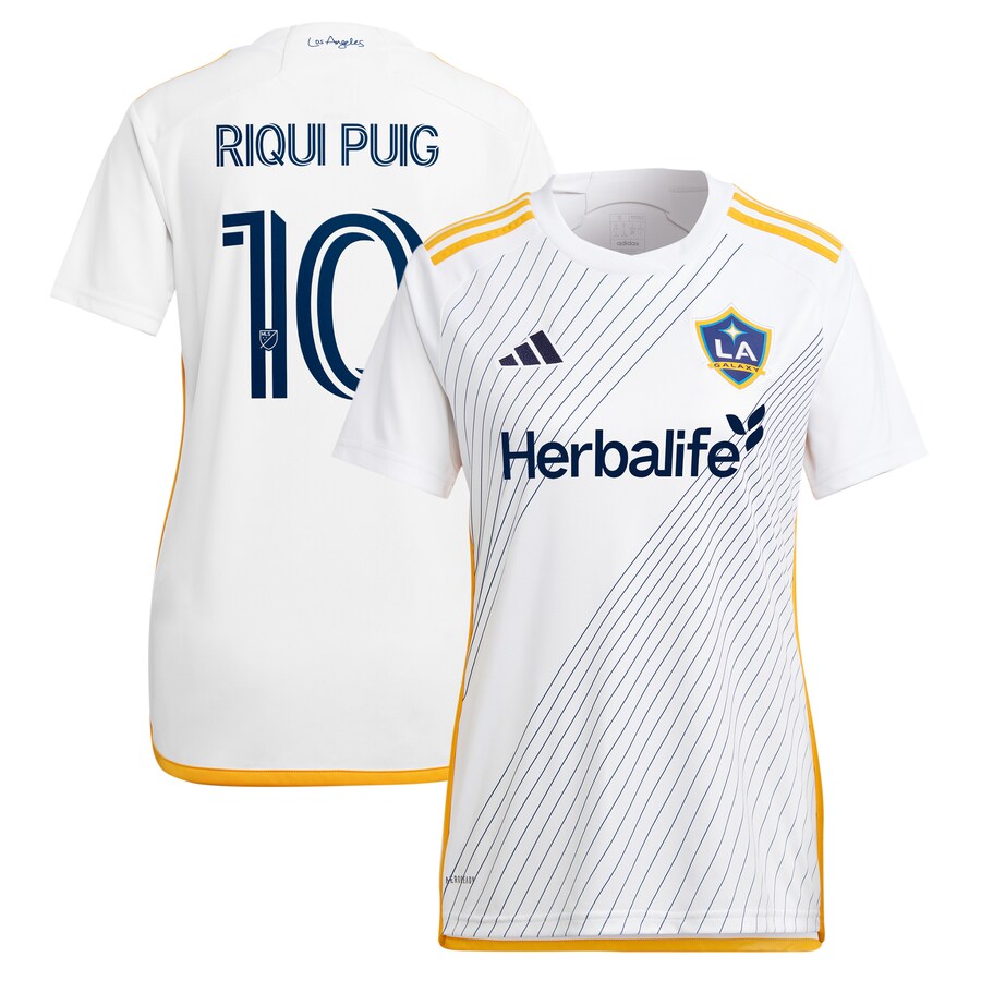 Women's LA Galaxy Riqui Puig adidas White 2024 Angeleno Kit Replica Player Jersey