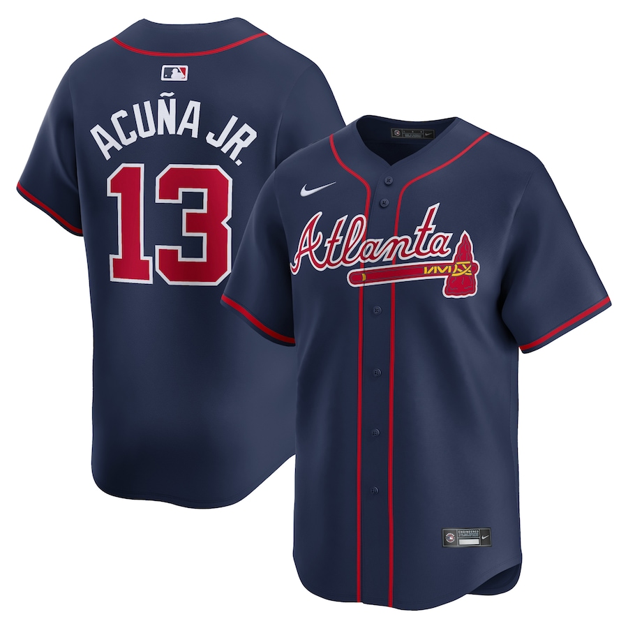 Men's Atlanta Braves Ronald Acuña Jr. Nike Navy Alternate Limited Player Jersey