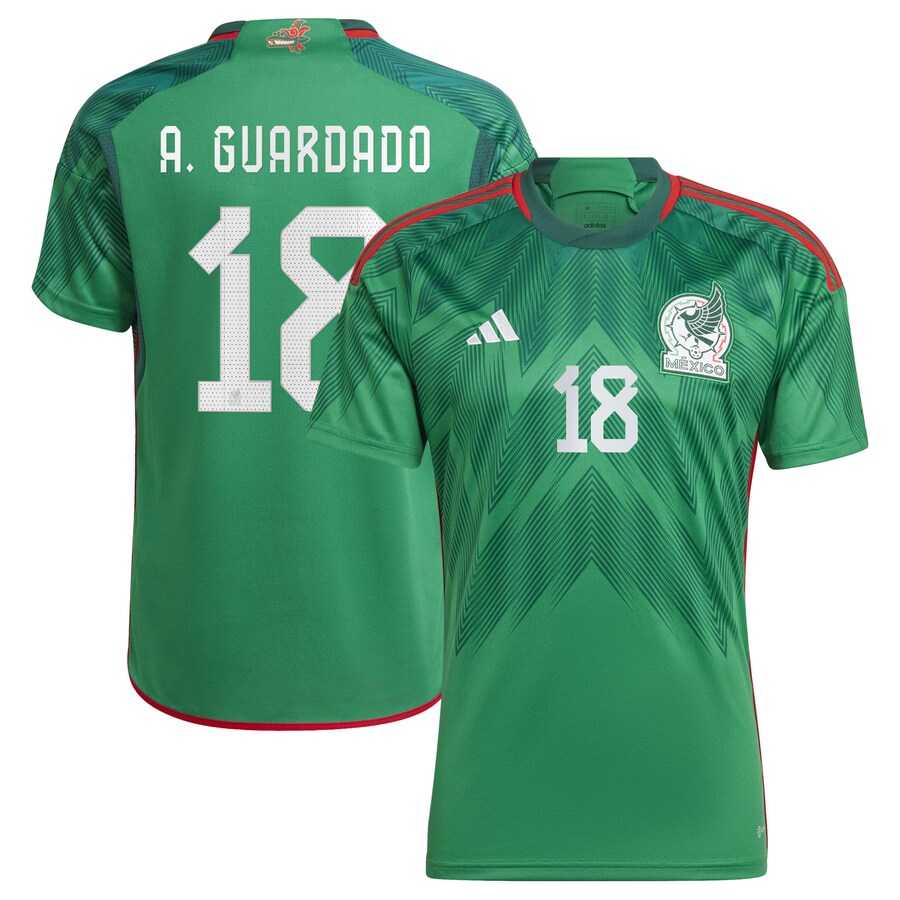 Men's Mexico National Team Andres Guardado adidas Green 2022/23 Home Replica Player Jersey