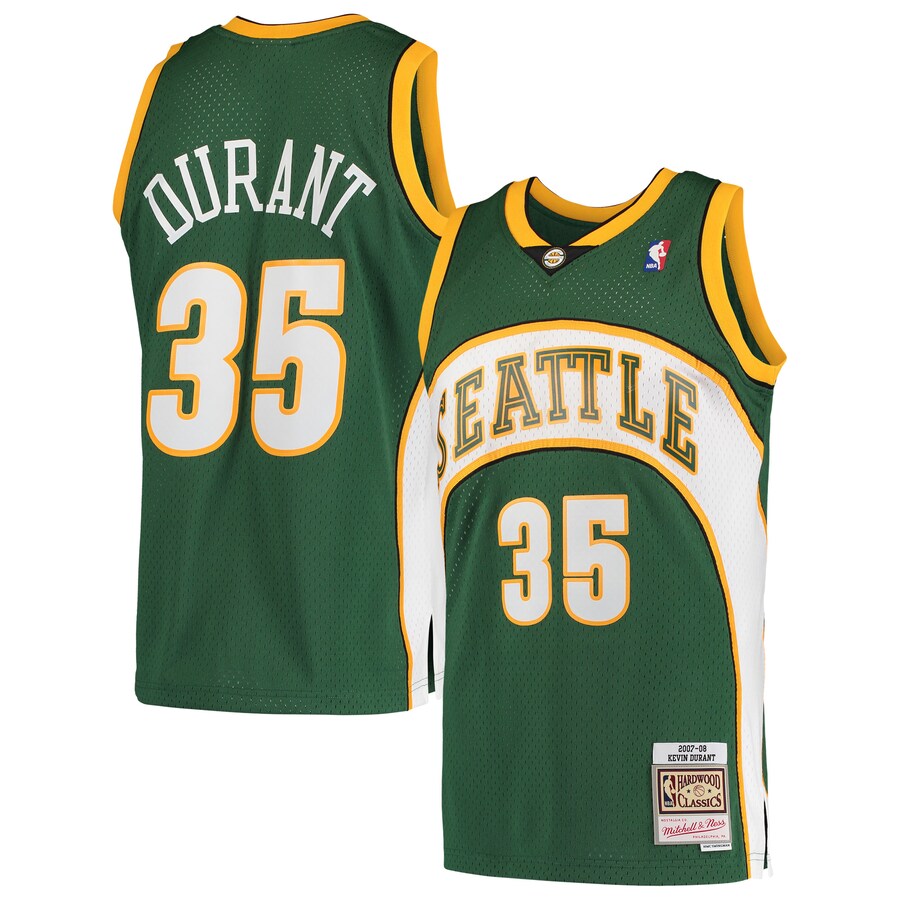Men's Seattle SuperSonics Kevin Durant Mitchell & Ness Green Hardwood Classics Swingman Jersey