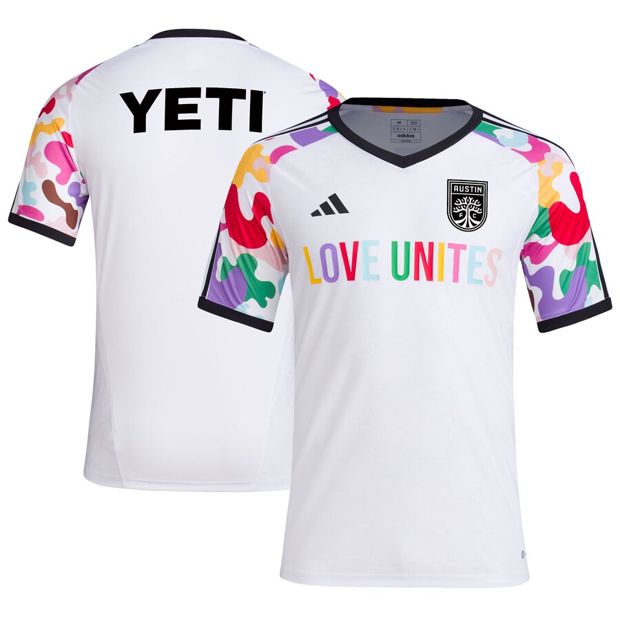 Men's Austin FC  adidas White 2023 Pride Pre-Match Top
