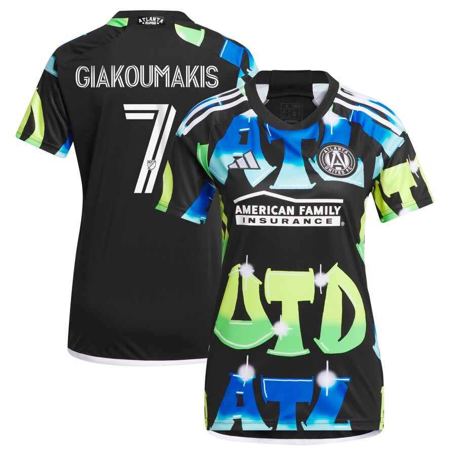 Women's Atlanta United FC Giorgos Giakoumakis adidas Black 2023 The 404 Replica Player Jersey