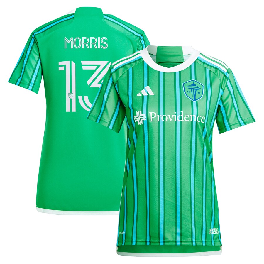 Women's Seattle Sounders FC Jordan Morris adidas Green 2024 The Anniversary Kit Replica Player Jersey
