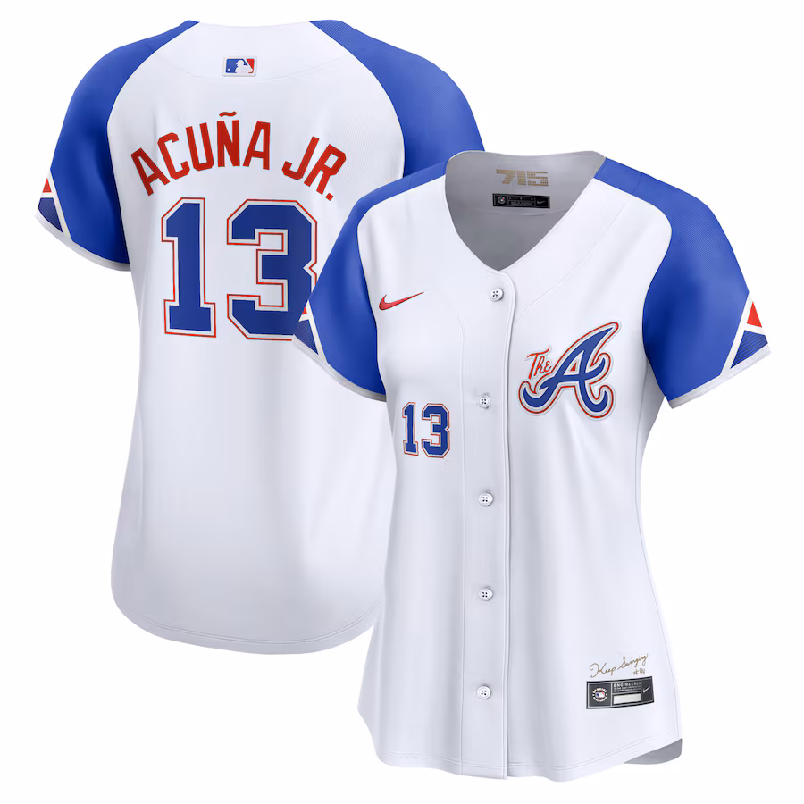Women's Atlanta Braves Ronald Acuña Jr. Nike White City Connect Limited Player Jersey