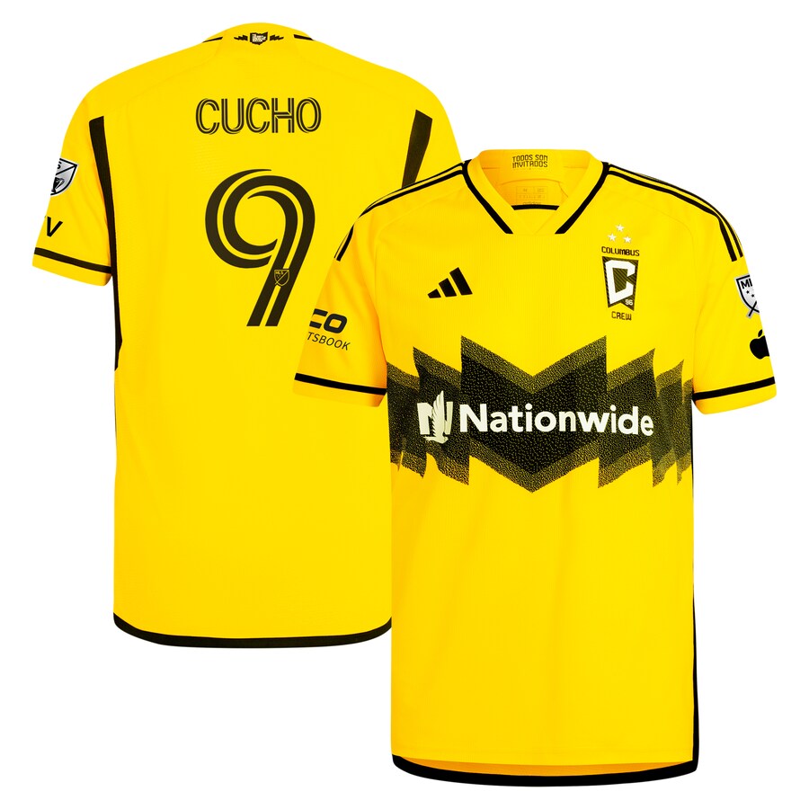 Men's Columbus Crew Cucho Hernández adidas Yellow 2024 The Home Kit Authentic Player Jersey