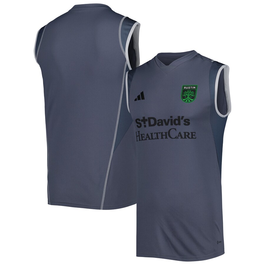 Men's Austin FC adidas Gray 2023 On-Field Sleeveless Training Jersey
