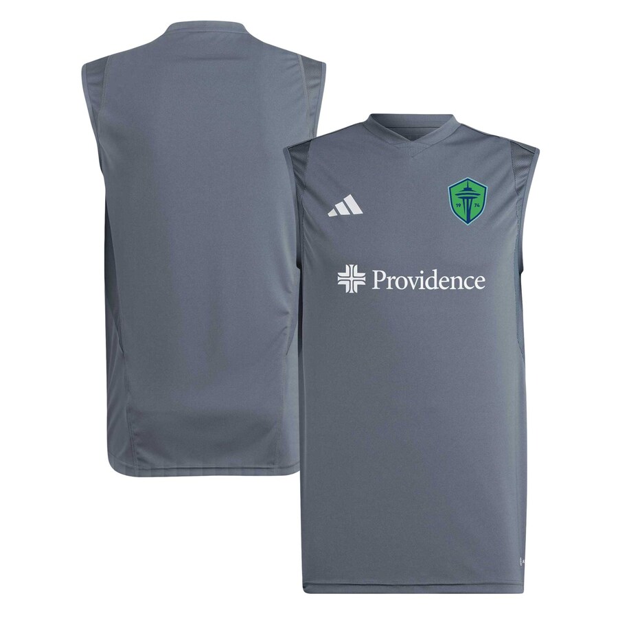 Men's Seattle Sounders FC adidas Gray 2024 AREOREADY Sleeveless Training Jersey