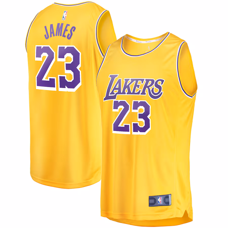Youth Los Angeles Lakers LeBron James Fanatics Gold Fast Break Player Jersey - Icon Edition