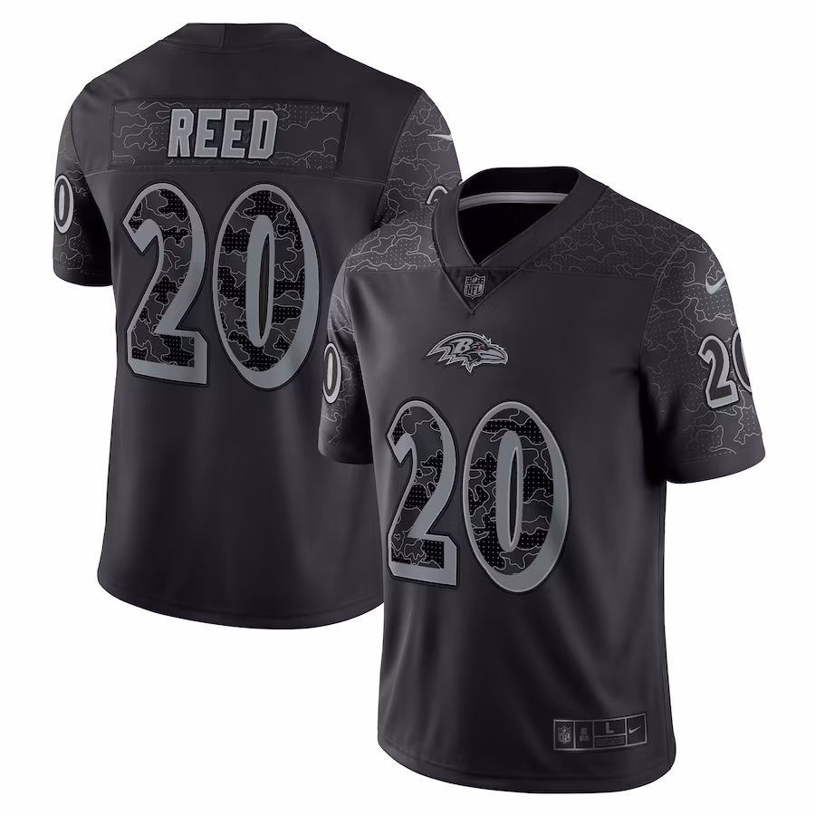 Men's Baltimore Ravens Ed Reed Nike Black Retired Player RFLCTV Limited Jersey