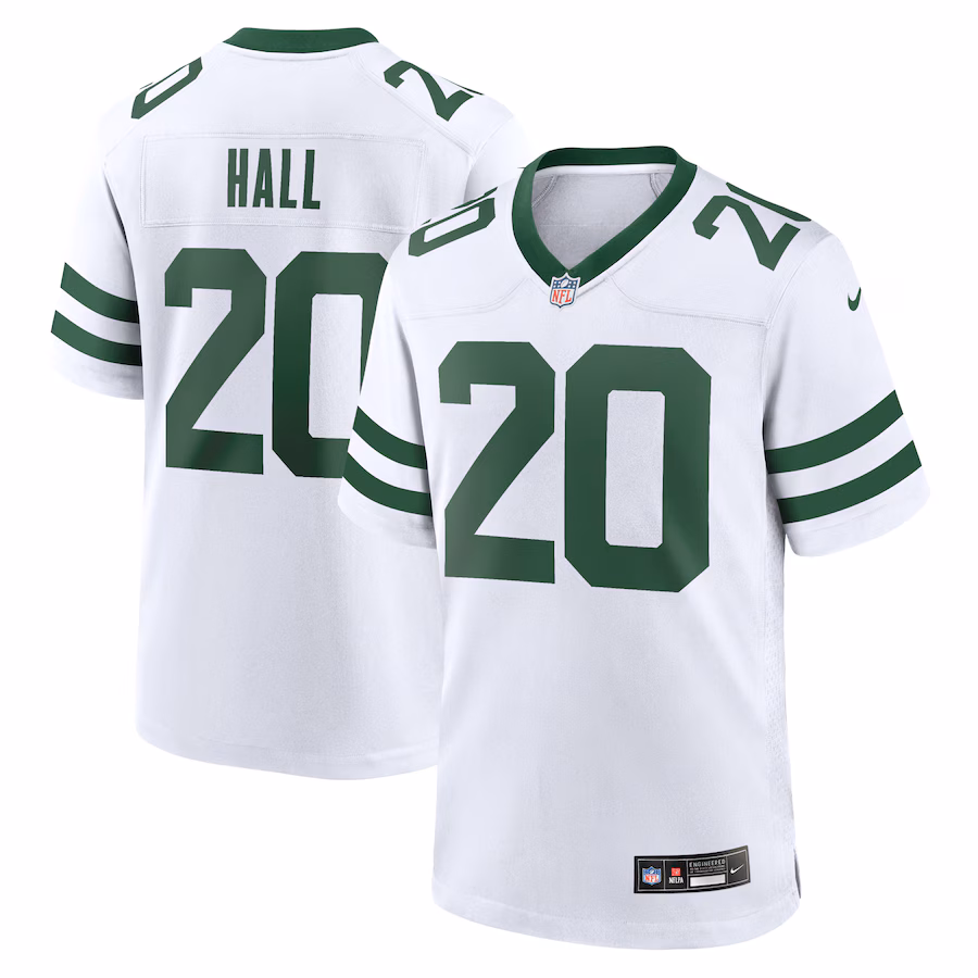 Men's New York Jets Breece Hall Nike Legacy White Game Jersey