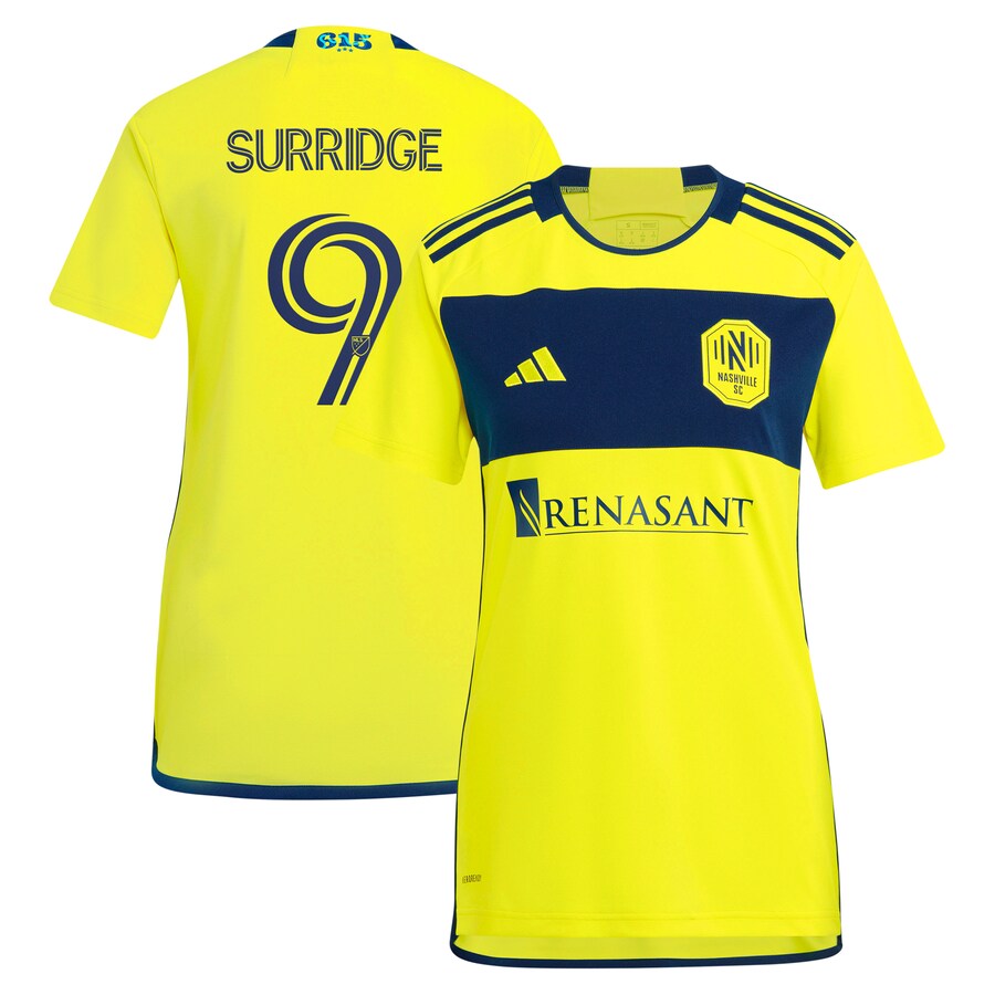 Women's Nashville SC Sam Surridge adidas Yellow 2024 The 615 Kit Replica Player Jersey