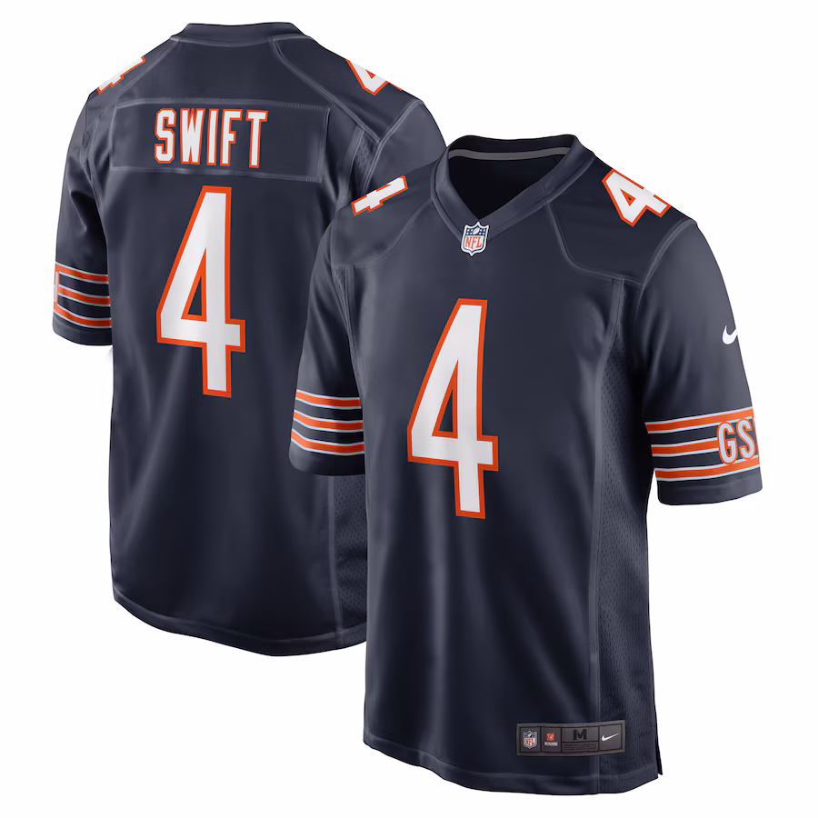Men's Chicago Bears D'Andre Swift Nike  Navy  Game Jersey