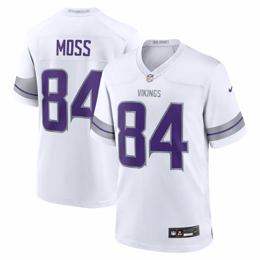 Men's Minnesota Vikings Randy Moss Nike White Alternate Retired Player Game Jersey