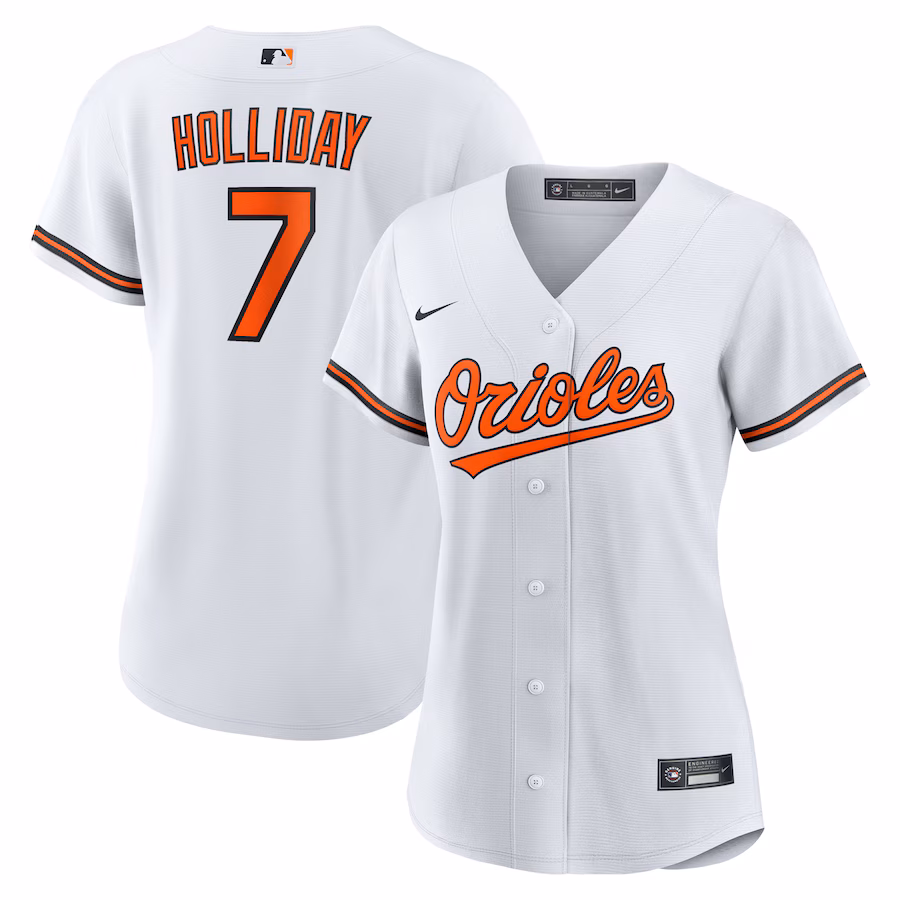 Women's Baltimore Orioles Jackson Holliday Nike White Home Replica Player Jersey