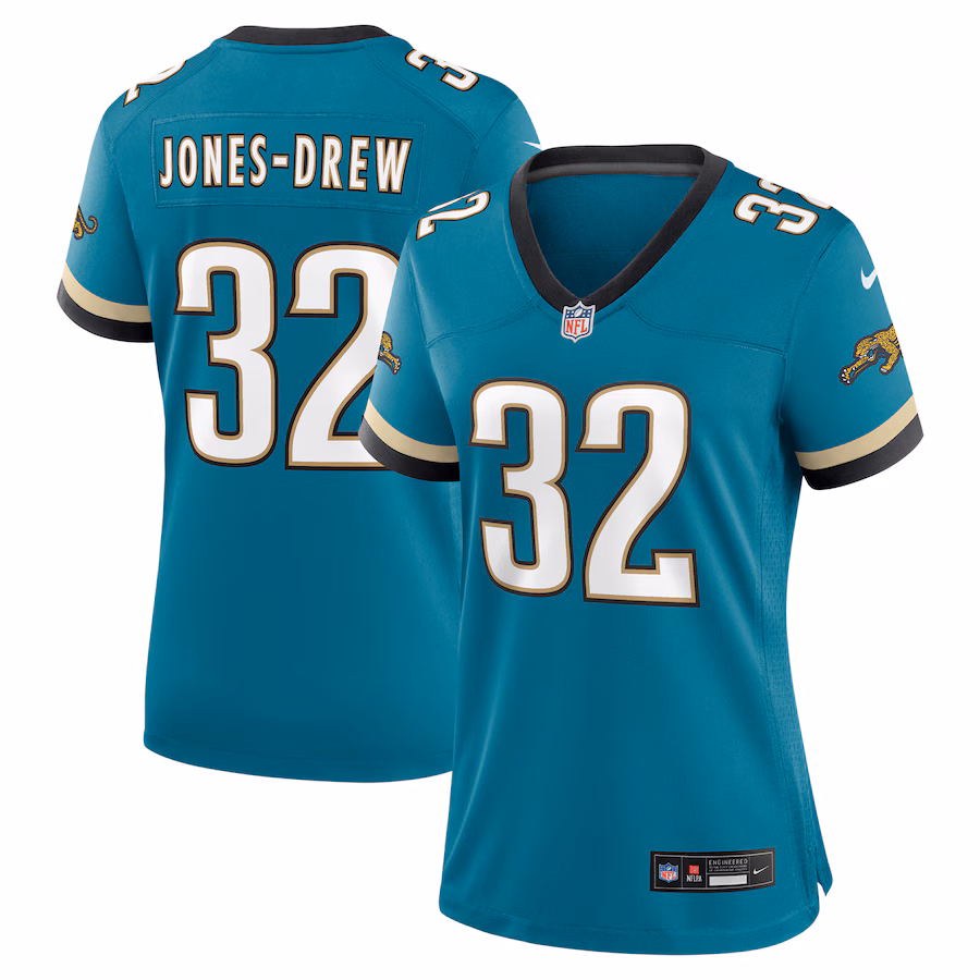 Women's Jacksonville Jaguars Maurice Jones-Drew Nike Teal Prowler Throwback Retired Player Game Jersey