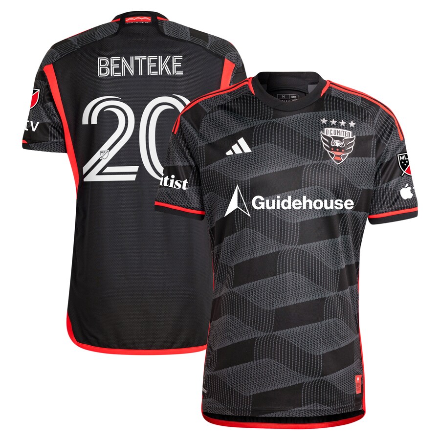 Men's D.C. United Christian Benteke adidas Black 2024 The Icon Kit Authentic Player Jersey