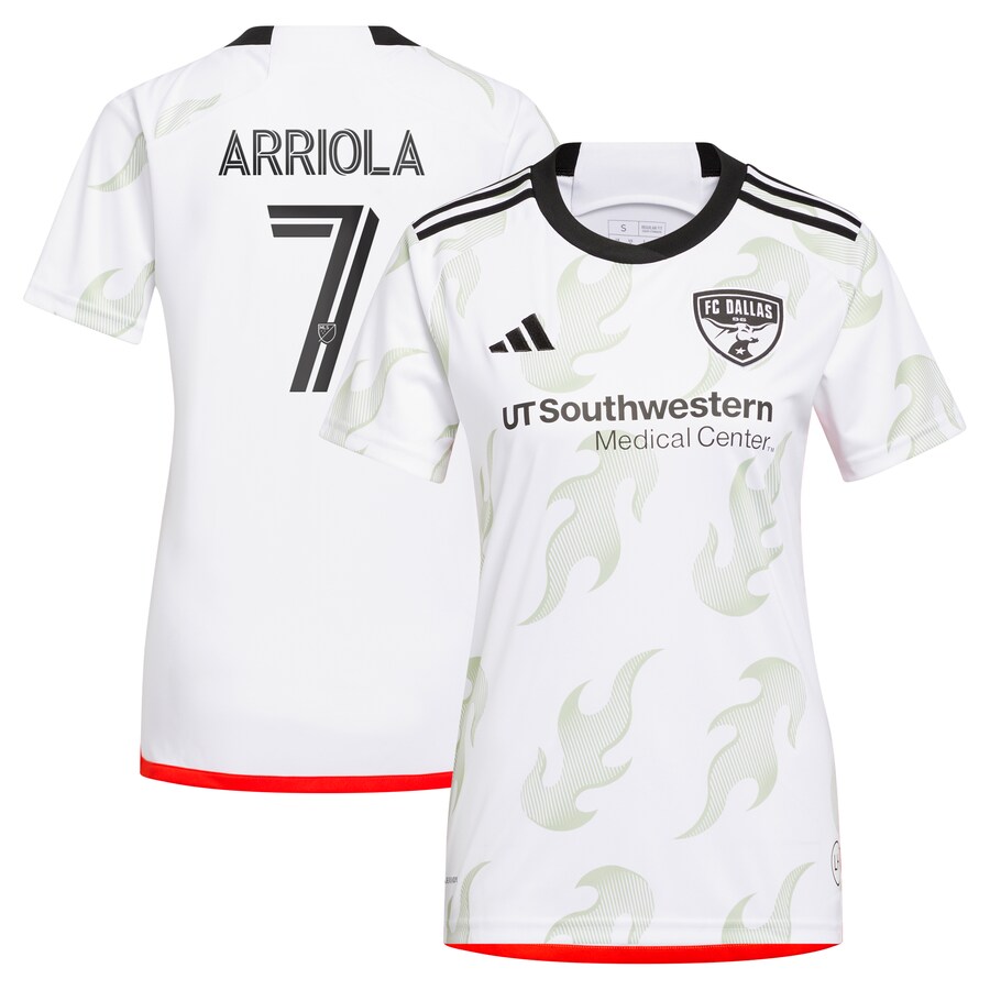 Women's FC Dallas Paul Arriola adidas White 2023 Burn Baby Burn Replica Player Jersey