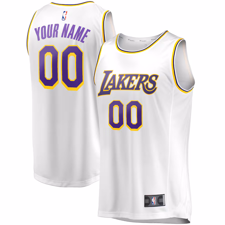 Youth Los Angeles Lakers  Fanatics White Fast Break Replica Custom Jersey - Association Edition