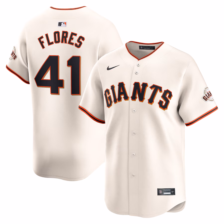 Men's San Francisco Giants Wilmer Flores Nike Cream Home Limited Player Jersey