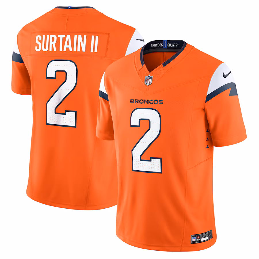 Men's Denver Broncos Patrick Surtain II Nike Orange Vapor F.U.S.E. Limited Jersey
