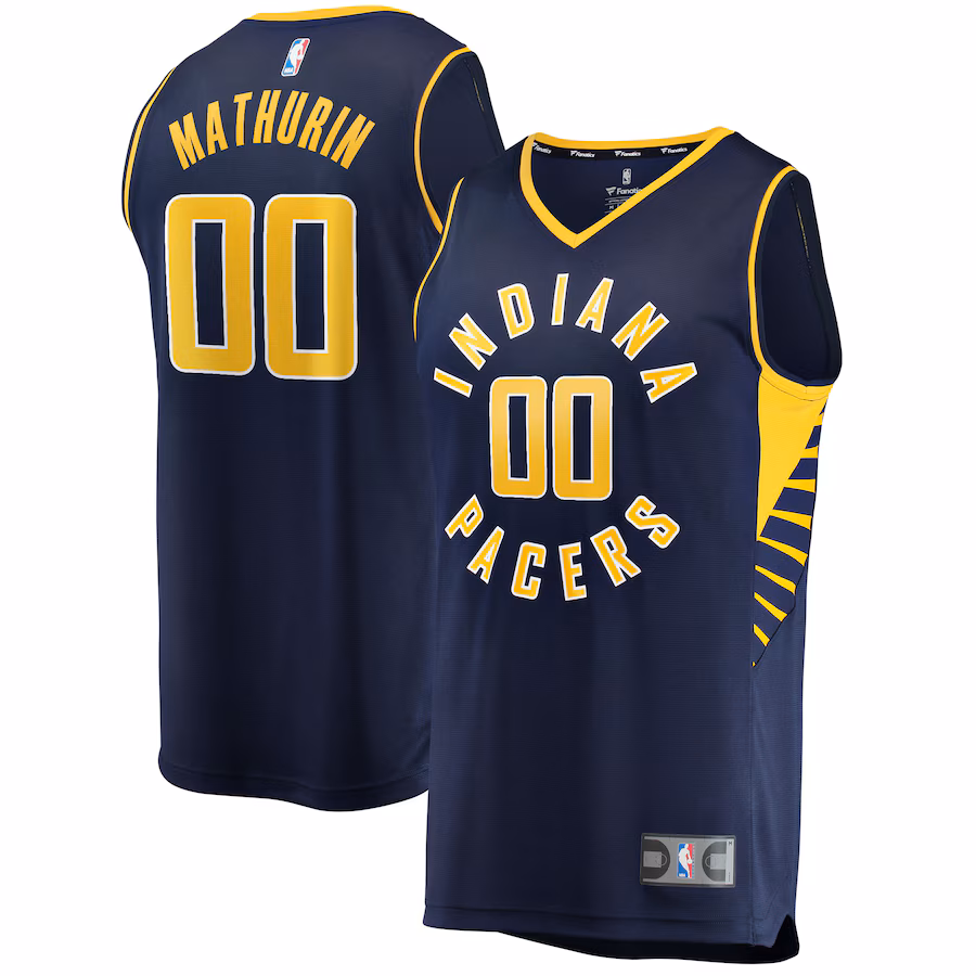 Youth Indiana Pacers Bennedict Mathurin Fanatics Navy 2022 NBA Draft First Round Pick Fast Break Replica Jersey - Icon Edition