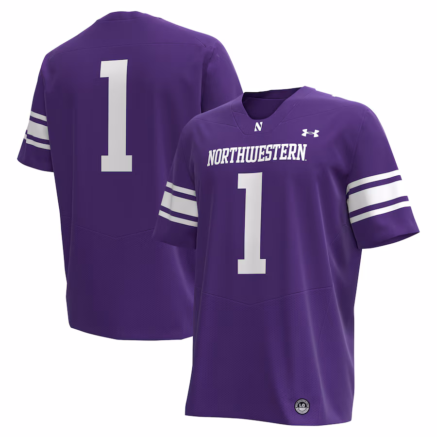 #1 Northwestern Wildcats Under Armour Replica Football Jersey - Purple