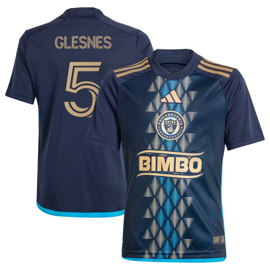 Youth Philadelphia Union Jakob Glesnes adidas Navy 2024 The XV Kit Replica Player Jersey