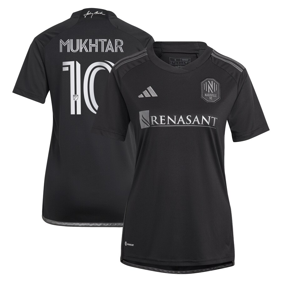 Women's Nashville SC Hany Mukhtar adidas Black 2023 Man In Black Kit Replica Player Jersey
