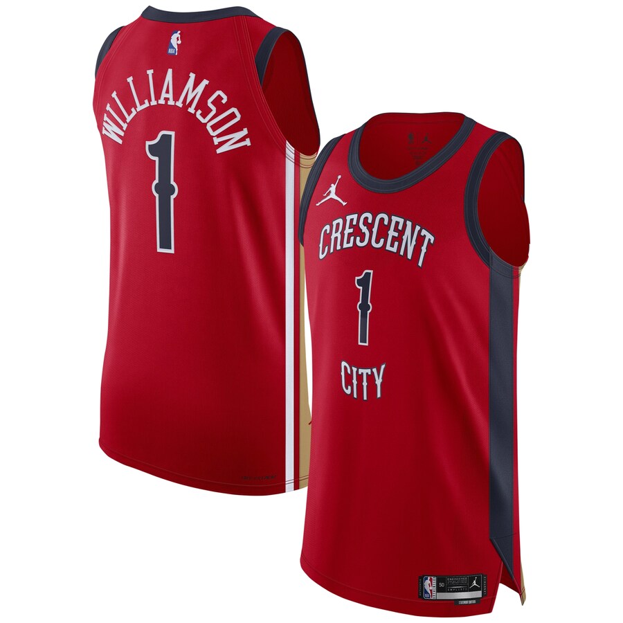Men's New Orleans Pelicans Zion Williamson Jordan Brand Red Authentic Jersey - Statement Edition