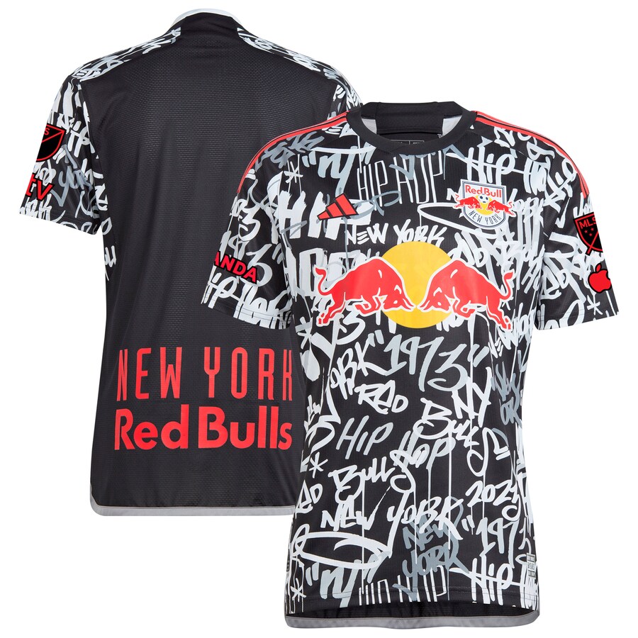 Men's New York Red Bulls  adidas Black 2023 Freestyle Authentic Jersey
