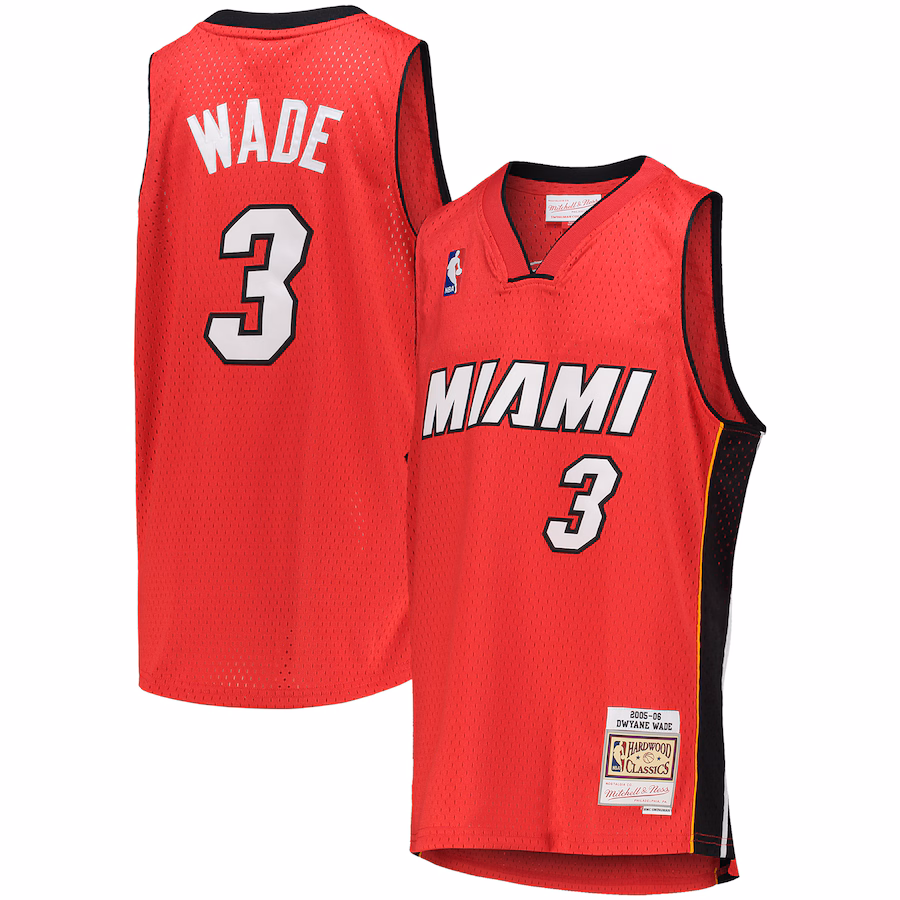 Youth Miami Heat Dwyane Wade Mitchell & Ness Red 2005/06 Hardwood Classics Swingman Jersey