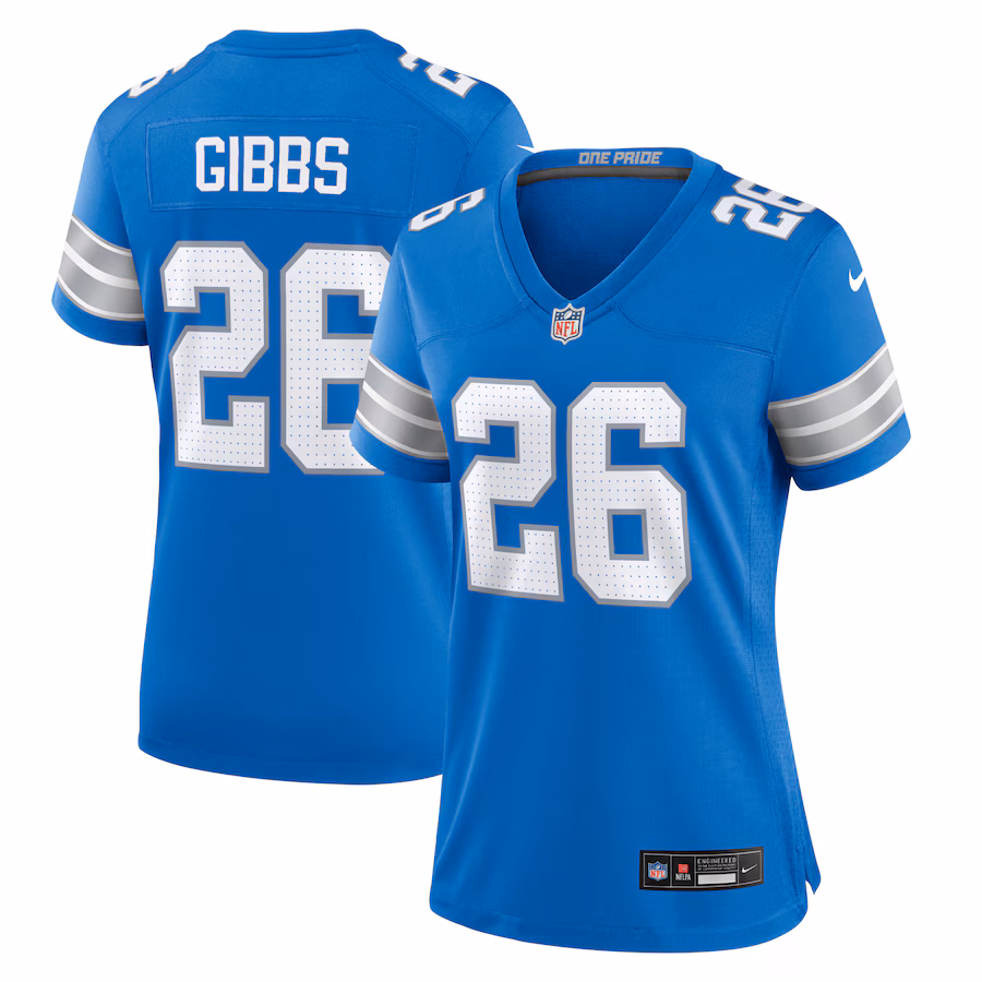 Women's Detroit Lions Jahmyr Gibbs Nike Blue Game Jersey