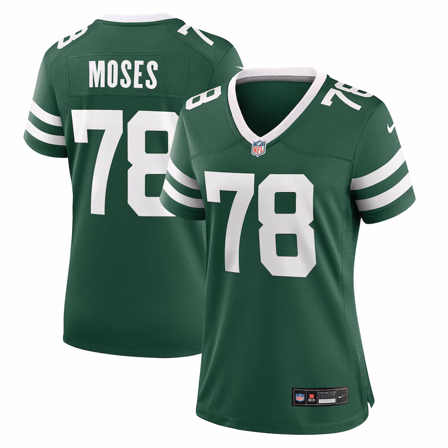 Women's New York Jets Morgan Moses Nike Legacy Green Game Jersey