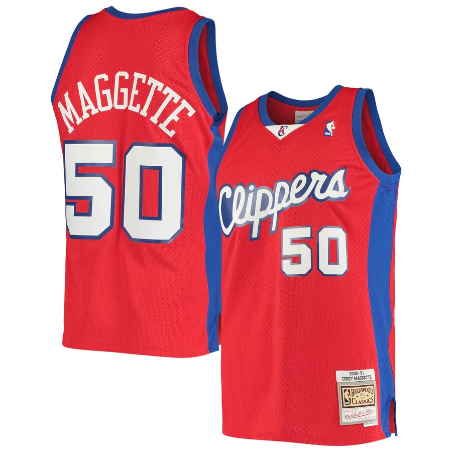 Men's LA Clippers Corey Maggette Mitchell & Ness Red 2001/02 Hardwood Classics Swingman Jersey