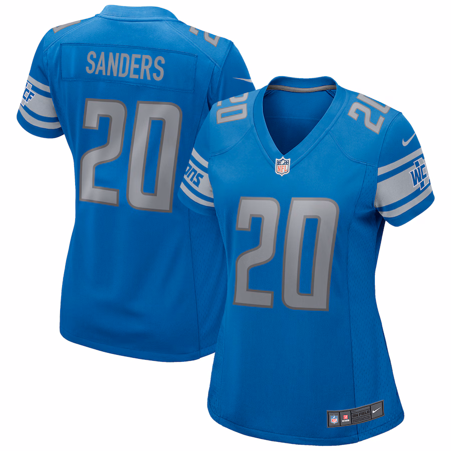 Women's Detroit Lions Barry Sanders Nike Blue Game Retired Player Jersey