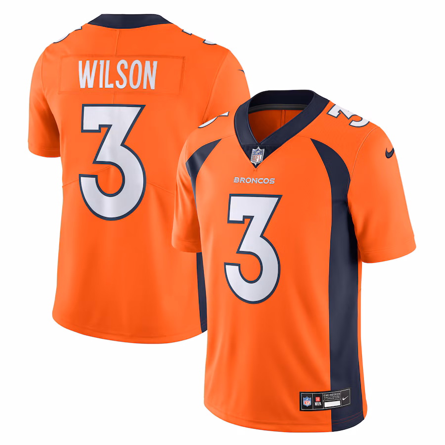 Men's Denver Broncos Russell Wilson Nike Orange  Vapor Untouchable Limited Jersey