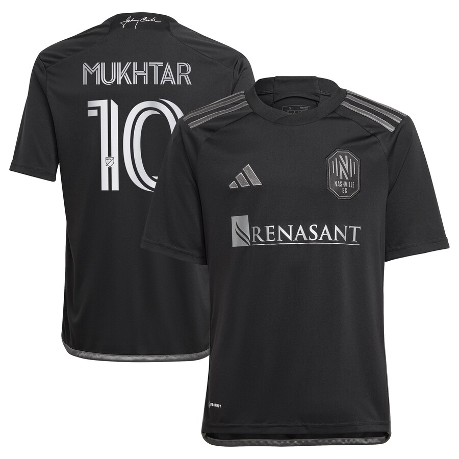 Youth Nashville SC Hany Mukhtar adidas Black 2023 Man In Black Kit Replica Player Jersey