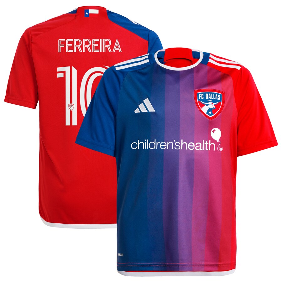 Youth FC Dallas Jesus Ferreira adidas Navy 2024 After Burner Replica Player Jersey