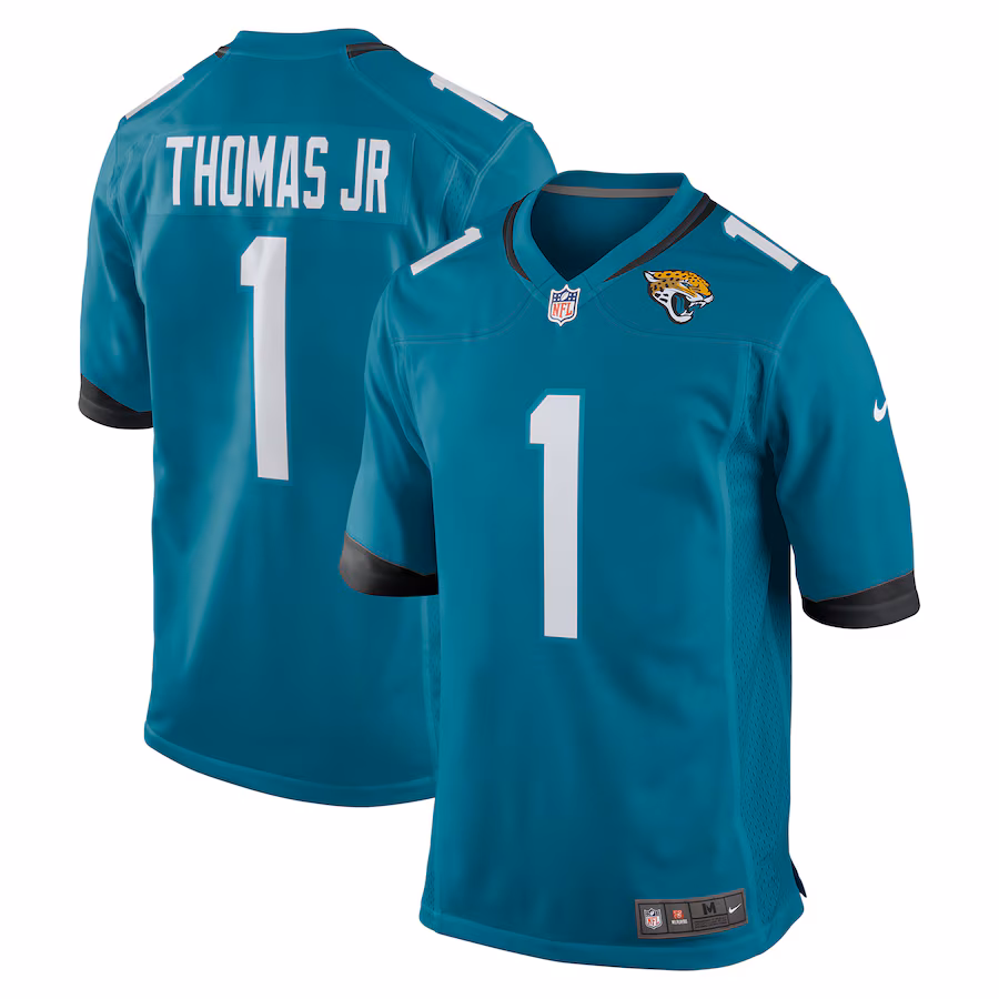Men's Jacksonville Jaguars Brian Thomas Jr Nike Teal 2024 NFL Draft First Round Pick Player Game Jersey