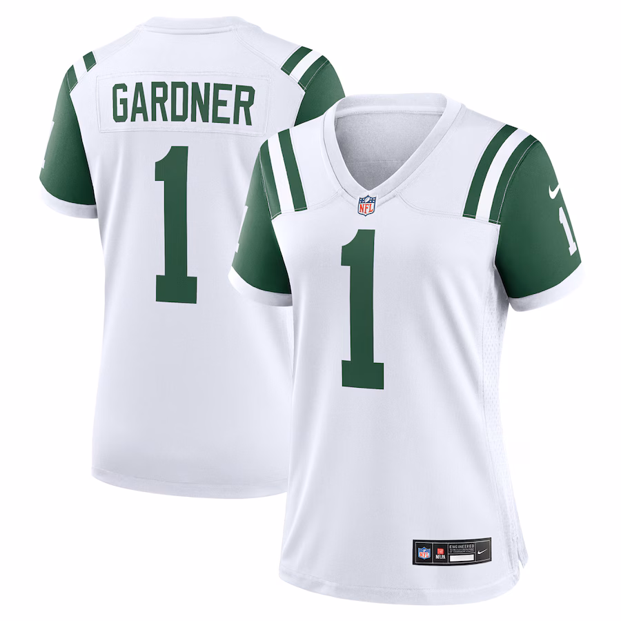 Women's New York Jets Ahmad Sauce Gardner Nike White Classic Alternate Game Jersey