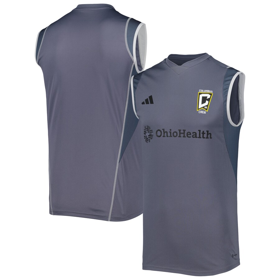 Men's Columbus Crew adidas Gray 2023 On-Field Sleeveless Training Jersey