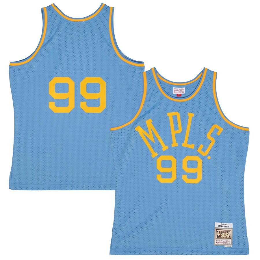 Men's Minneapolis Lakers George Mikan Mitchell & Ness Light Blue 1948/49 Swingman Jersey